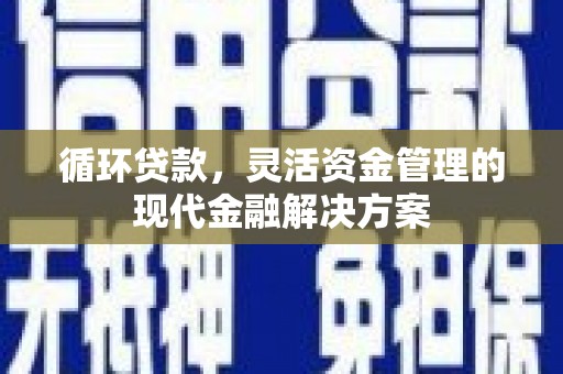 固始循环贷款，灵活资金管理的现代金融解决方案