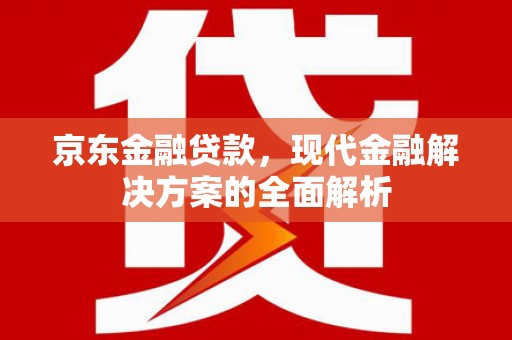 固始京东金融贷款，现代金融解决方案的全面解析