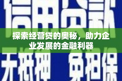 固始探索经营贷的奥秘，助力企业发展的金融利器