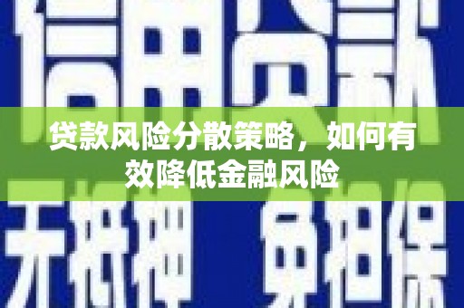 固始贷款风险分散策略，如何有效降低金融风险