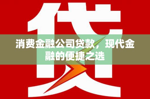 固始消费金融公司贷款，现代金融的便捷之选