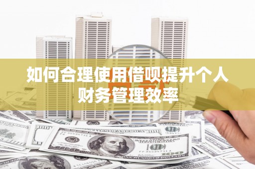 固始如何合理使用借呗提升个人财务管理效率