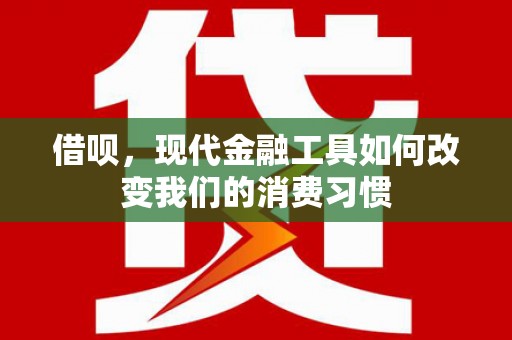 固始借呗，现代金融工具如何改变我们的消费习惯