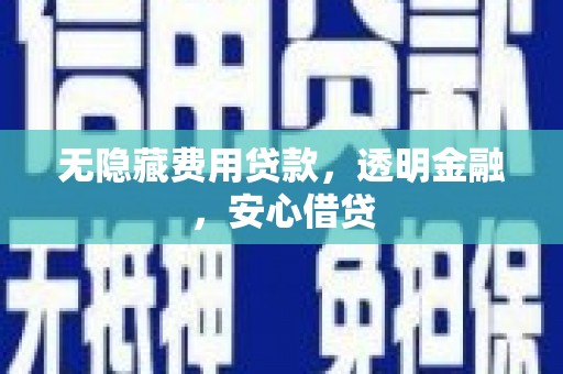 固始无隐藏费用贷款，透明金融，安心借贷