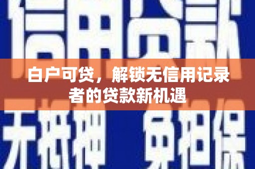 固始白户可贷，解锁无信用记录者的贷款新机遇