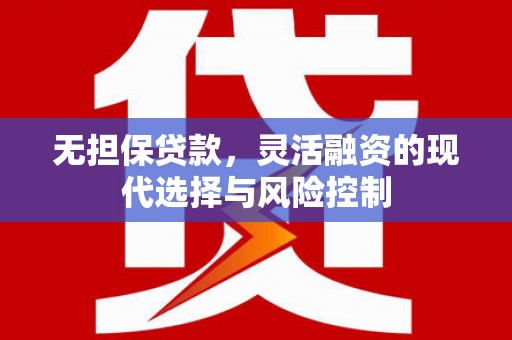 固始无担保贷款，灵活融资的现代选择与风险控制