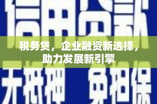固始税务贷，企业融资新选择，助力发展新引擎