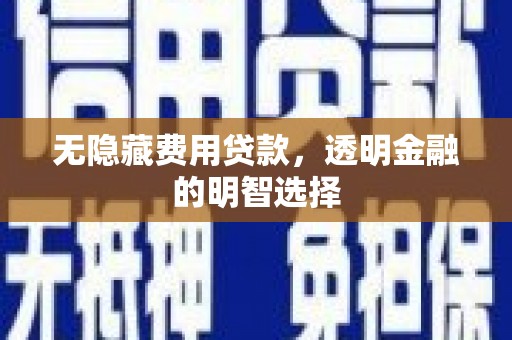 固始无隐藏费用贷款，透明金融的明智选择