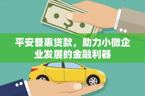 固始平安普惠贷款，助力小微企业发展的金融利器