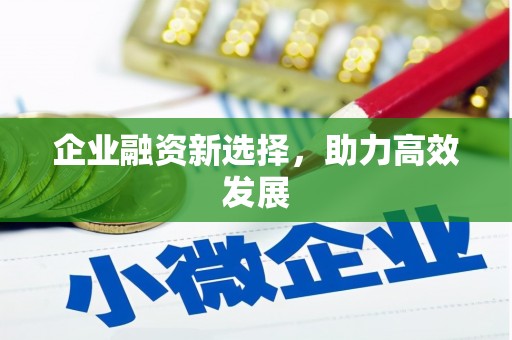 固始企业融资新选择，助力高效发展